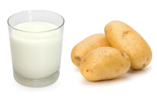 Chăm sóc da mụn cho bà bầu bằng sữa tươi và khoai tây