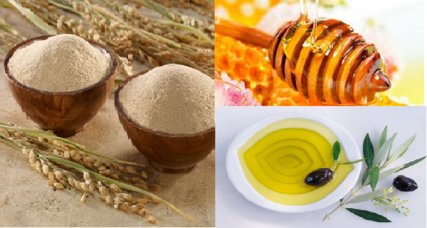 Tắm trắng body bà bầu cám gạo, mật ong và dầu oliu
