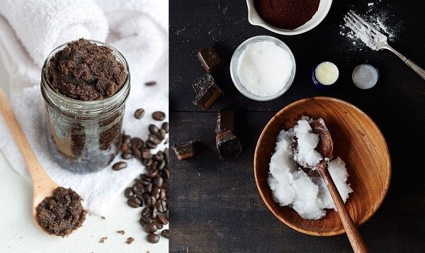 Mặt nạ muối, bã cà phê và dầu dừa